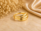 Ripple Wave Statement Ring – 10.6mm in solid gold