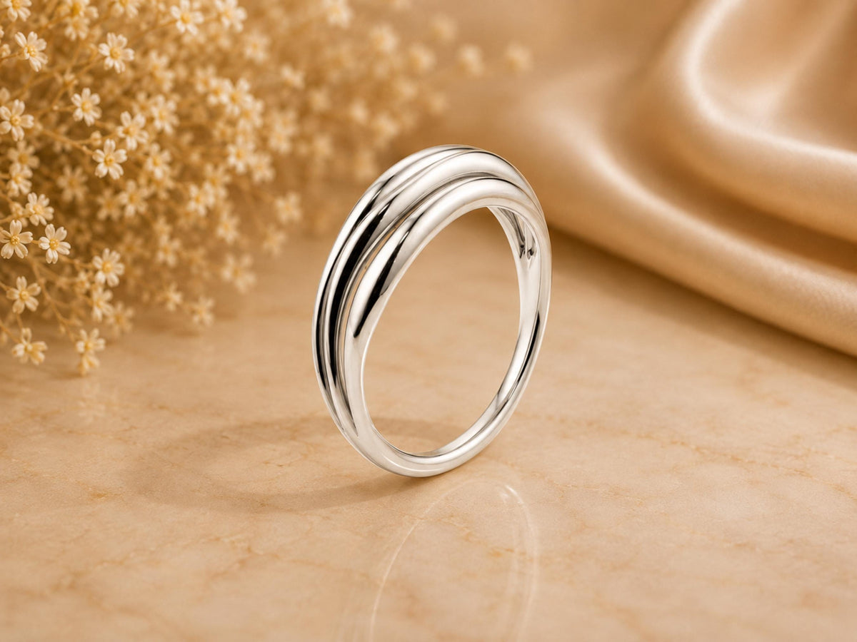 Ripple Wave Statement Ring – 10.6mm in solid gold, view 4