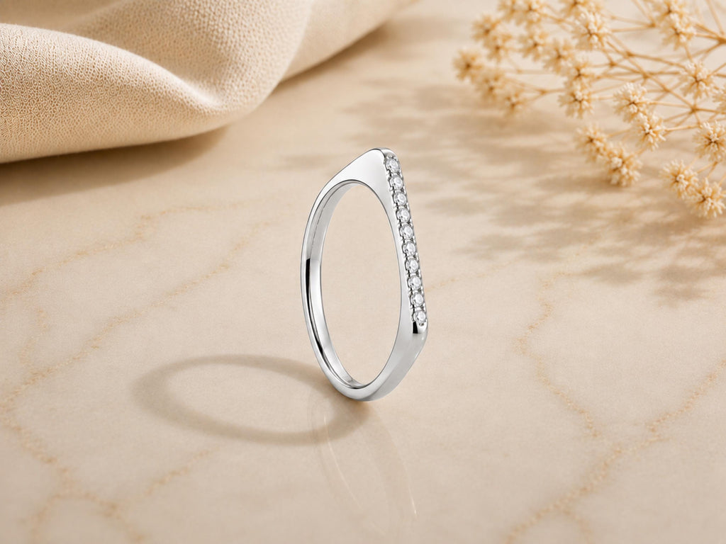 Pavé Lab-Grown Diamond Bar Ring – 1.5mm in solid gold, view 6