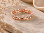 Scalloped Stacking Ring Set – 2 Rings in solid gold, view 3