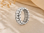 Bubble and Scallop Ring Set – 6.2mm in solid gold, view 10