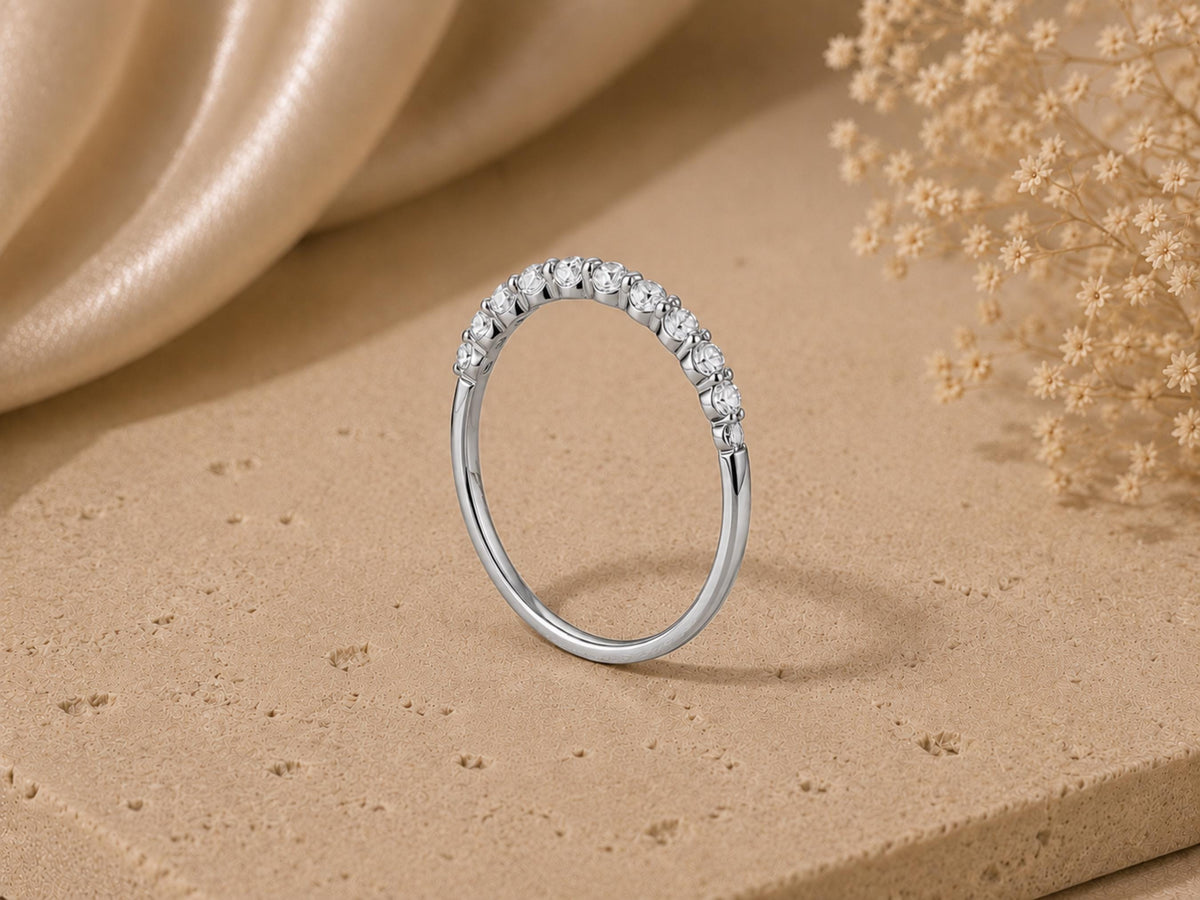 Lab-Grown Diamond Half Eternity Band – 2.3mm in solid gold, view 4