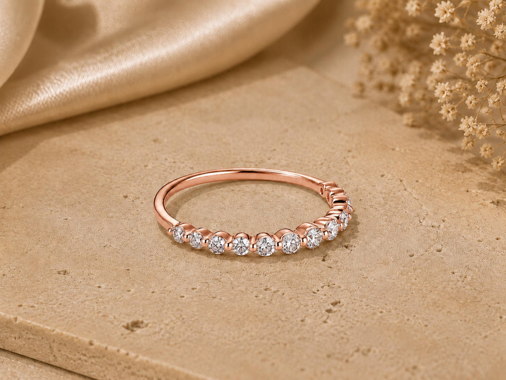 Lab-Grown Diamond Half Eternity Band – 2.3mm in solid gold, view 3