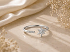 Pavé Lab-Grown Diamond Star Ring – 7mm in solid gold, view 2