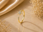 Pavé Lab-Grown Diamond Star Ring – 7mm in solid gold, view 5