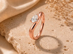 Wave Pear Lab-Grown Diamond Ring – 3.4mm in solid gold, view 6