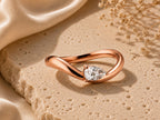 Wave Pear Lab-Grown Diamond Ring – 3.4mm in solid gold, view 3