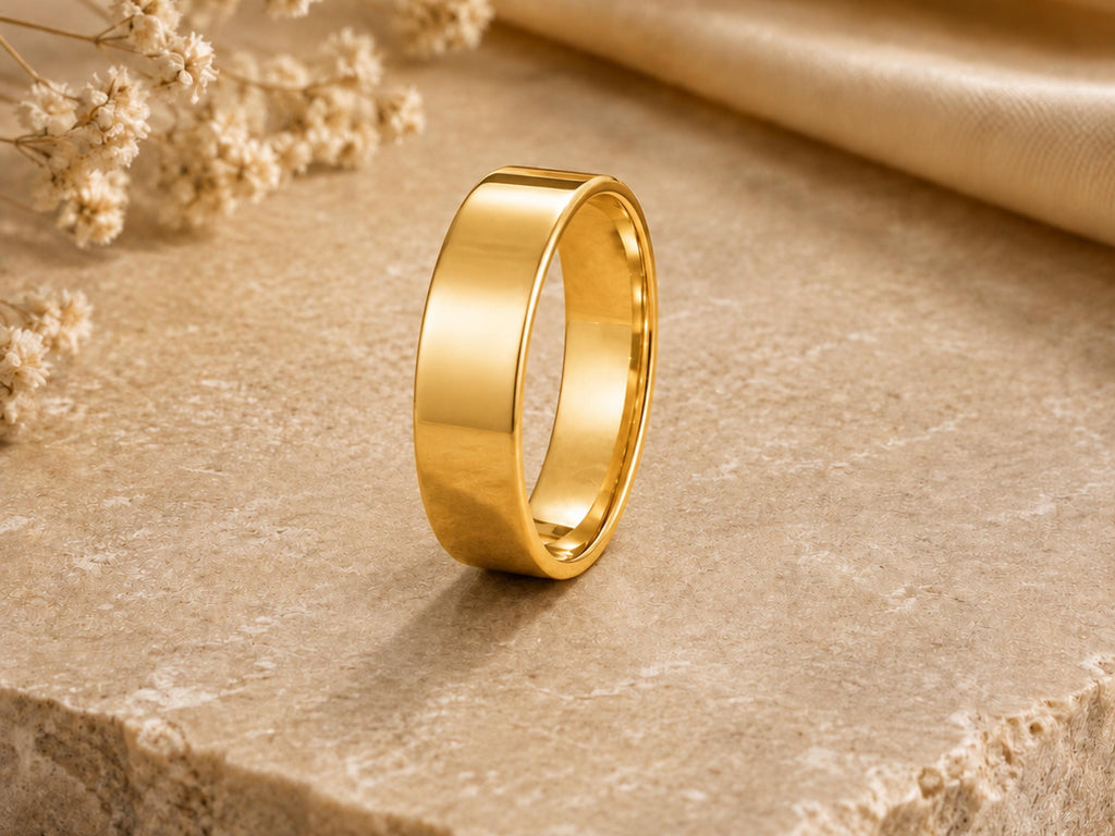 Plain Wide Gold Band – 5.8mm in solid gold, view 5