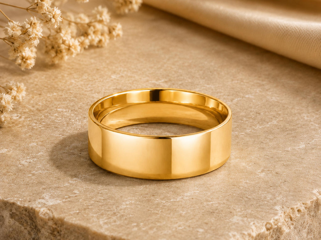Plain Wide Gold Band – 5.8mm in solid gold
