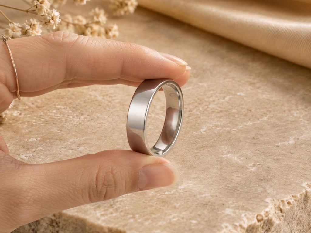 Plain Wide Gold Band – 5.8mm in solid gold, view 8