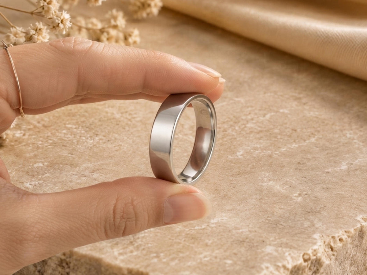 Plain Wide Gold Band – 5.8mm in solid gold, view 8