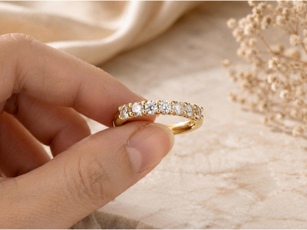 Lab-Grown Diamond Half Eternity Ring – 2.5mm in solid gold, view 9