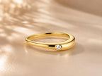 Nesting Dome Ring Set with Bezel Stone in solid gold, view 8