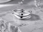 Nesting Dome Ring Set with Bezel Stone in solid gold, view 3