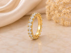 Lab-Grown White Sapphire Eternity Ring – 3.1mm in solid gold, view 8