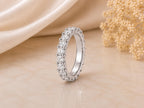 Lab-Grown White Sapphire Eternity Ring – 3.1mm in solid gold, view 9