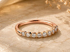 Lab-Grown White Sapphire Half Eternity Ring – 2.5mm in solid gold, view 2