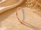Lab-Grown White Sapphire Half Eternity Ring – 2.5mm in solid gold, view 5