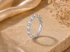 White Enamel Scalloped Stacking Ring – 3.3mm in solid gold, view 6