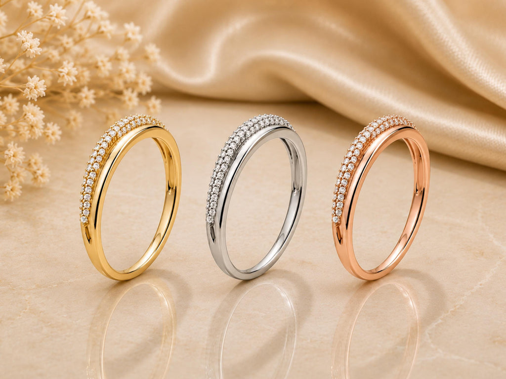 Pavé Lab-Grown Diamond Crossover Ring – 5.5mm in solid gold, view 7