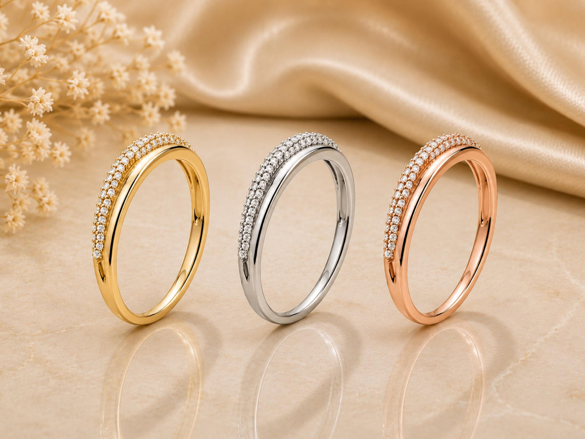 Pavé Lab-Grown Diamond Crossover Ring – 5.5mm in solid gold, view 7