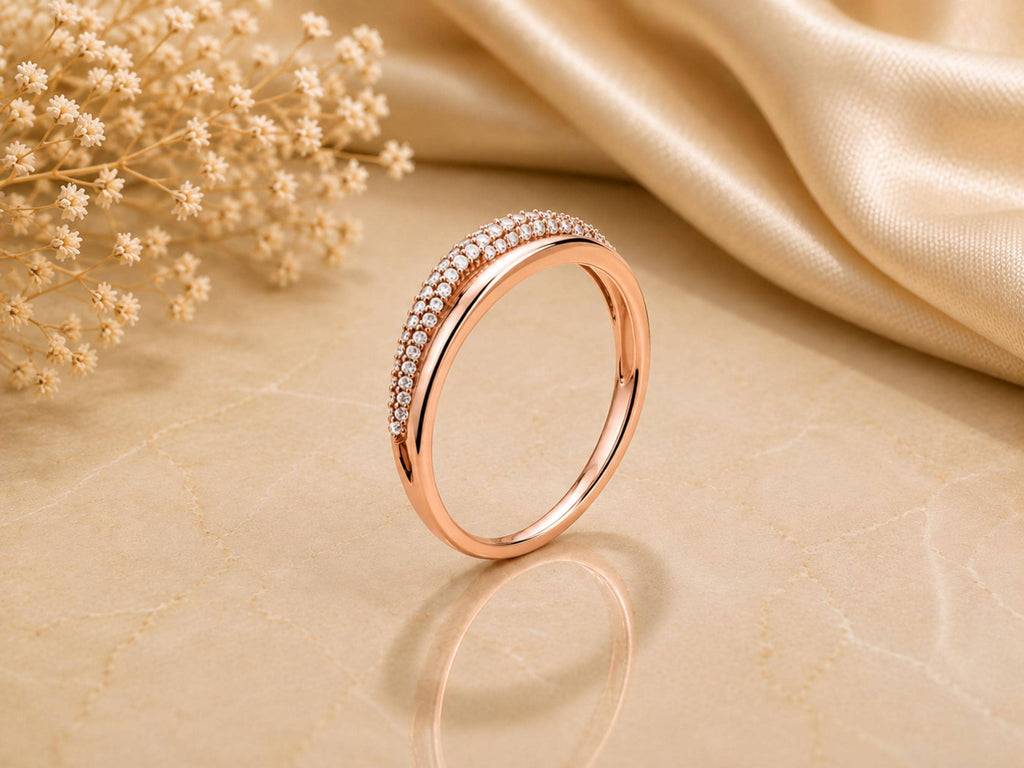Pavé Lab-Grown Diamond Crossover Ring – 5.5mm in solid gold, view 5