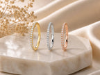 Dainty Lab-Grown Diamond Eternity Band – 1.1mm in solid gold, view 7