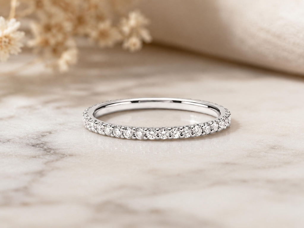 Slim Lab-Grown Diamond Eternity Band – 1.5mm in solid gold, view 3