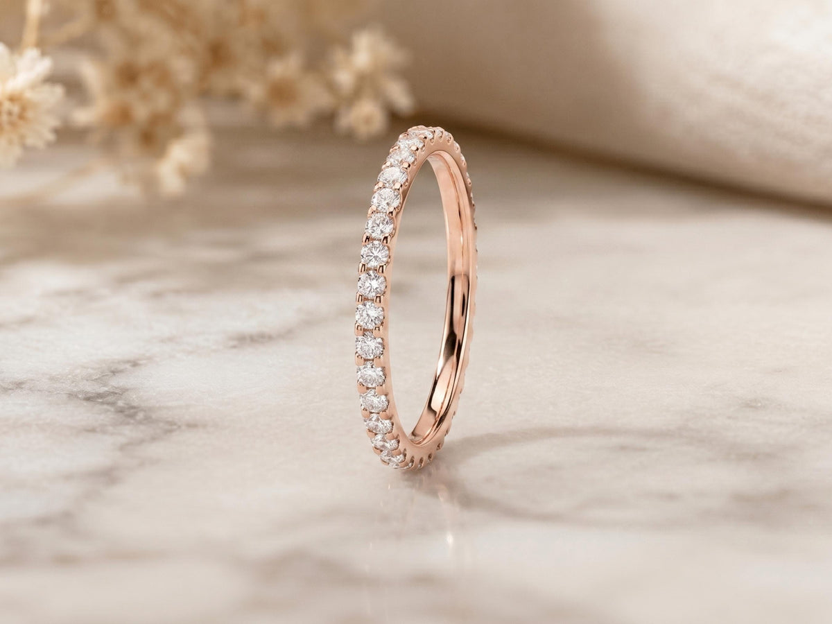 Slim Lab-Grown Diamond Eternity Band – 1.5mm in solid gold, view 5
