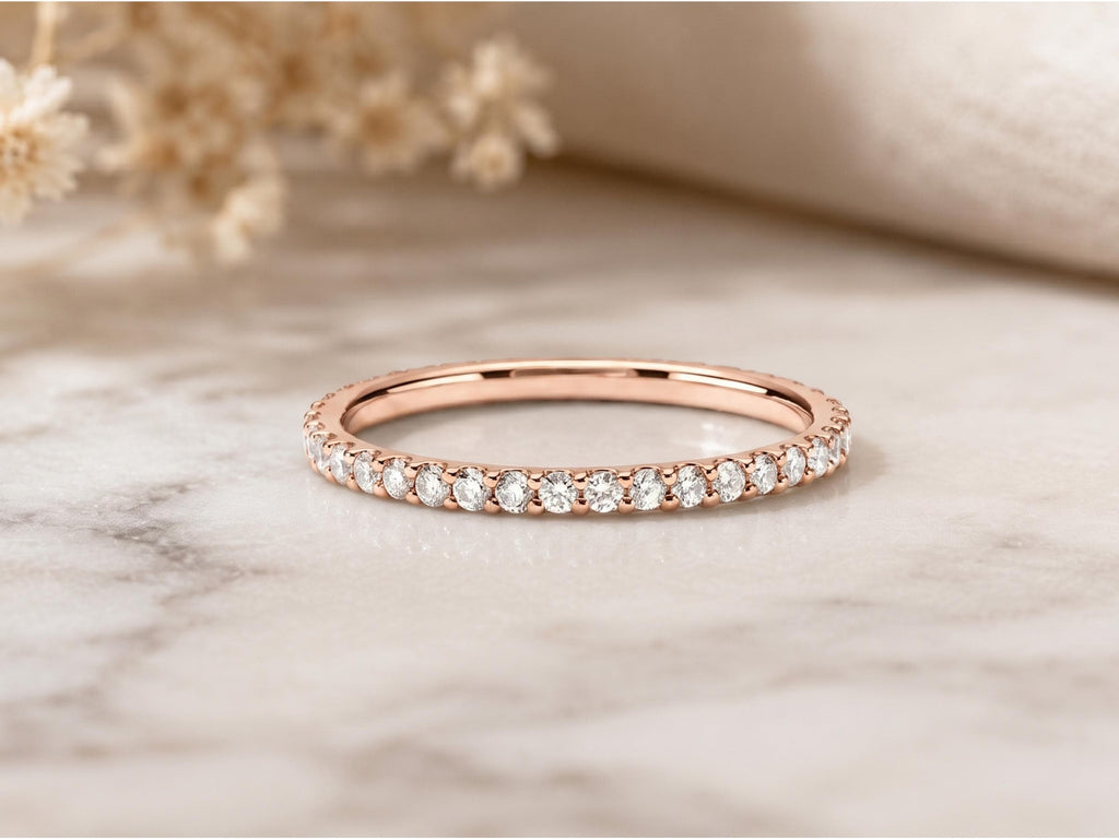 Slim Lab-Grown Diamond Eternity Band – 1.5mm in solid gold, view 2