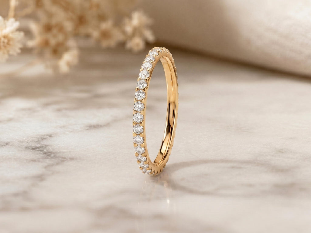 Slim Lab-Grown Diamond Eternity Band – 1.5mm in solid gold, view 9