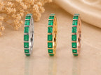 Baguette Emerald Half Eternity Ring – 2.35mm in solid gold, view 7
