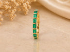 Baguette Emerald Half Eternity Ring – 2.35mm in solid gold, view 4