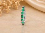 Baguette Emerald Half Eternity Ring – 2.35mm in solid gold, view 5