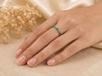 Baguette Emerald Half Eternity Ring – 2.35mm in solid gold, view 8