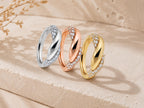Pavé Lab-Grown Sapphire Knot Ring – 6.5mm in solid gold, view 7