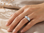 Pavé Lab-Grown Sapphire Knot Ring – 6.5mm in solid gold, view 9