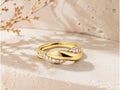 Pavé Lab-Grown Sapphire Knot Ring – 6.5mm in solid gold