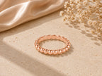 Gold Bead Ring – 3mm in solid gold, view 2