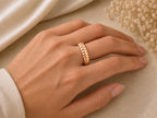 Chunky Fluted Ring – 6.35mm Wide Band in solid gold, view 10