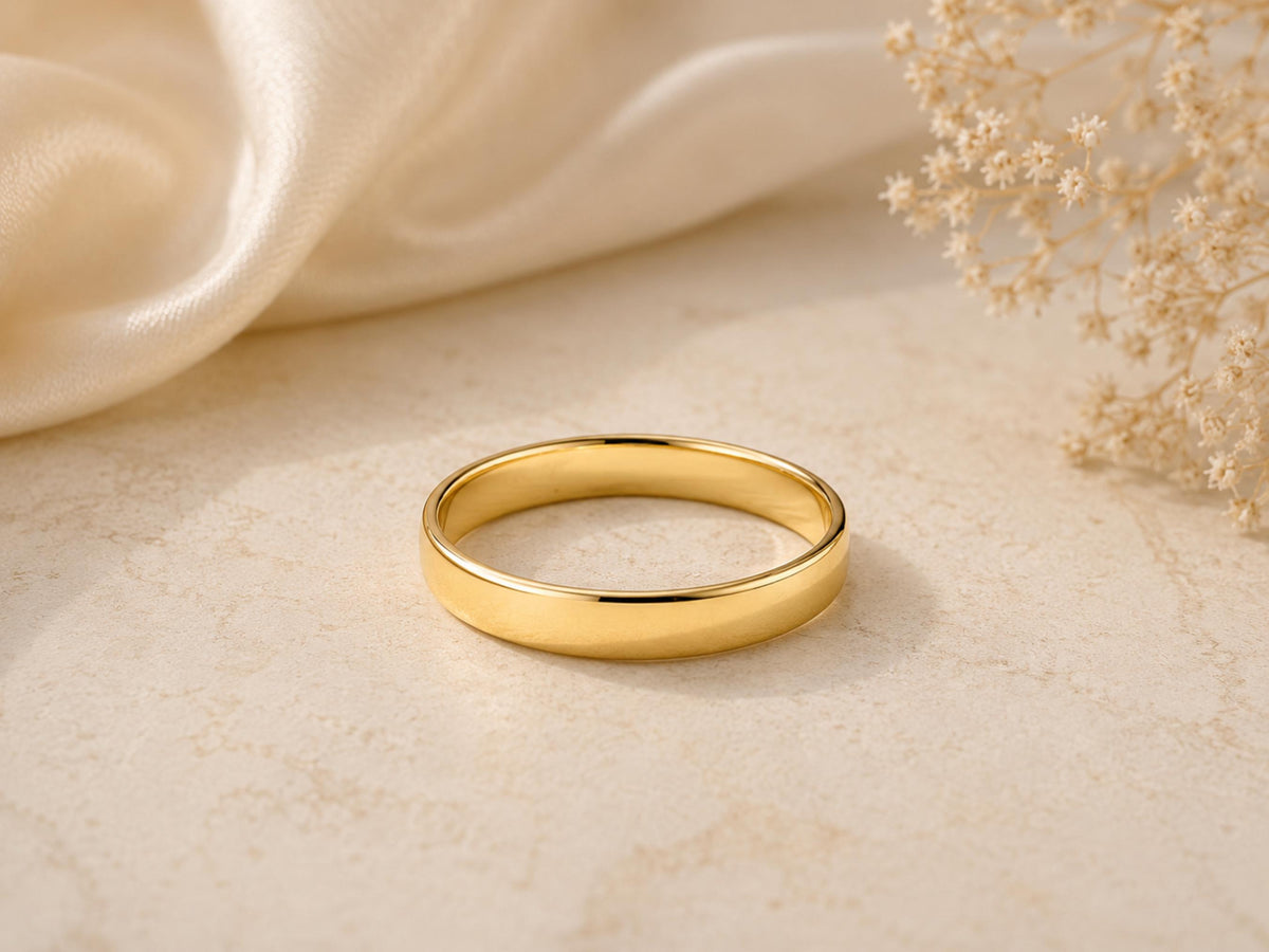Bold Stacker Ring – 3mm Minimalist Band in solid gold