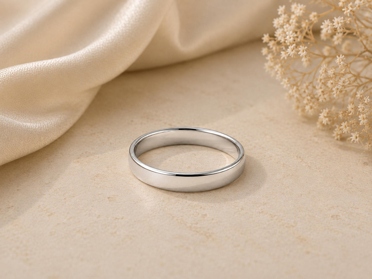 Bold Stacker Ring – 3mm Minimalist Band in solid gold, view 2