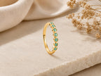 Bezel Emerald Half Eternity Band – 2.5mm in solid gold, view 6