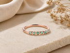 Bezel Emerald Half Eternity Band – 2.5mm in solid gold, view 3
