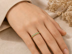 Bezel Emerald Half Eternity Band – 2.5mm in solid gold, view 8