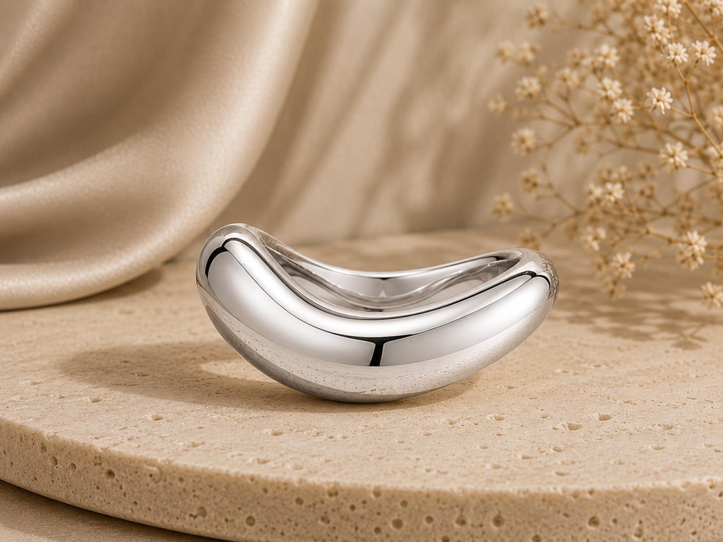 Organic Chunky Dome Ring – 5.8mm in solid gold, view 2