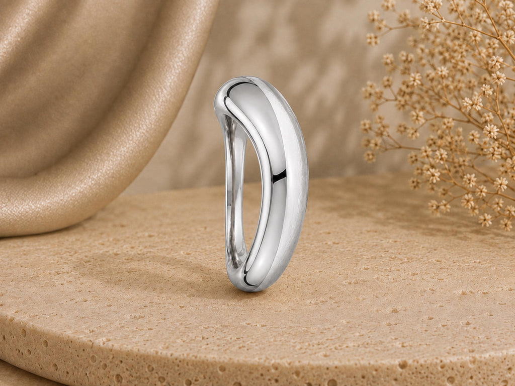 Organic Chunky Dome Ring – 5.8mm in solid gold, view 6