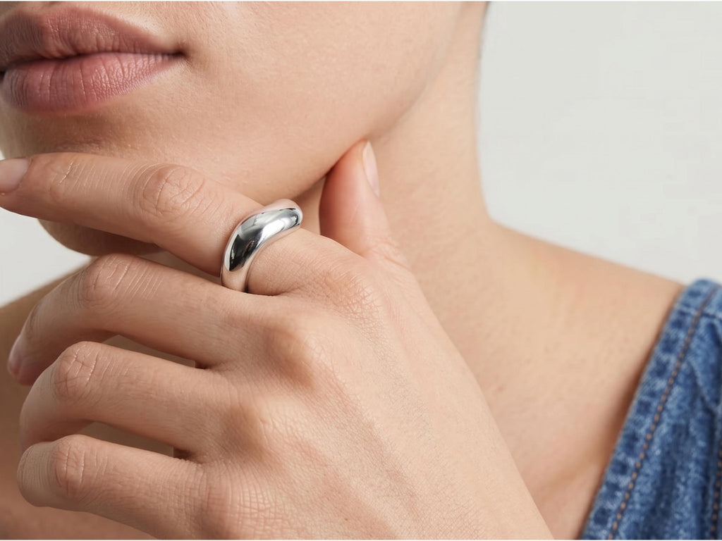 Organic Chunky Dome Ring – 5.8mm in solid gold, view 9
