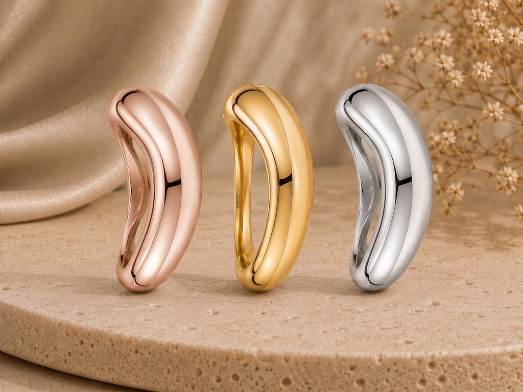 Organic Chunky Dome Ring – 5.8mm in solid gold, view 7