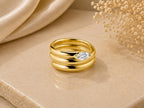 Triple Coil Marquise Stone Ring – 9.7mm in solid gold